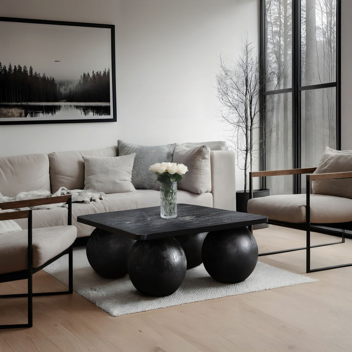 Fitch - Oak Veneer Coffee Table - 4 Legs - Simple Home Plus