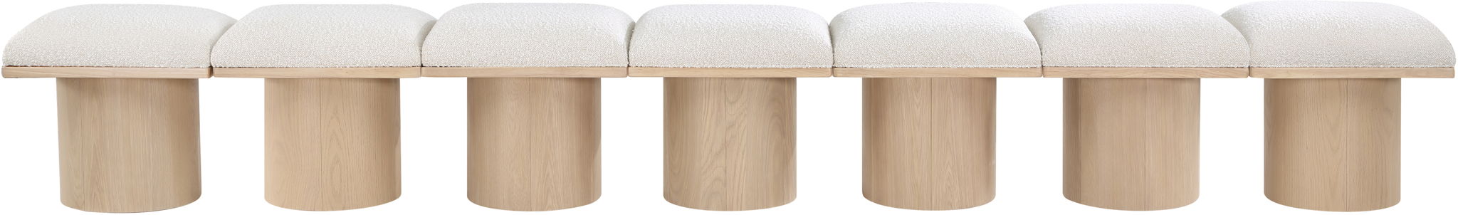 Pavilion - 7 Piece Modular Bench With Natural Base - Simple Home Plus