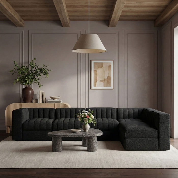 Rummi - Velvet Performance Fabric Upholstered 6 Piece Modular Sectional - Simple Home Plus