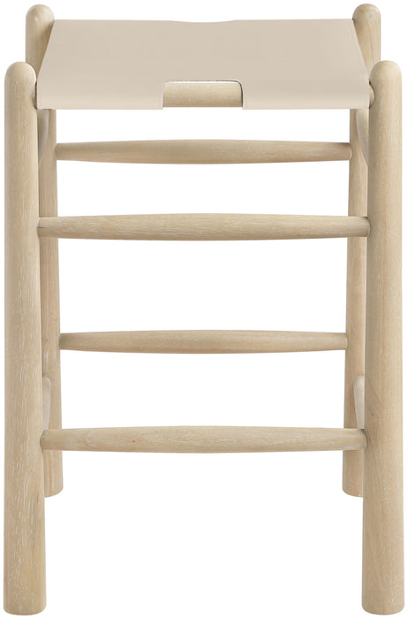 Santos - Backless Counter Stool With Stained Natural Base - Simple Home Plus