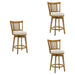 Isla - 26" Amber Glow Counter Height Rubberwood Swivel Barstool - Simple Home Plus