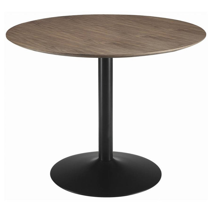 Cora - Round Wood Top Dining Table - Brown Walnut - Simple Home Plus