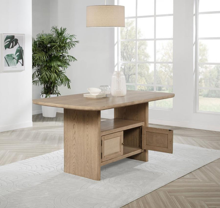 Kailani - Cane Counter Height Storage Dining Table - Beige Oak - Simple Home Plus
