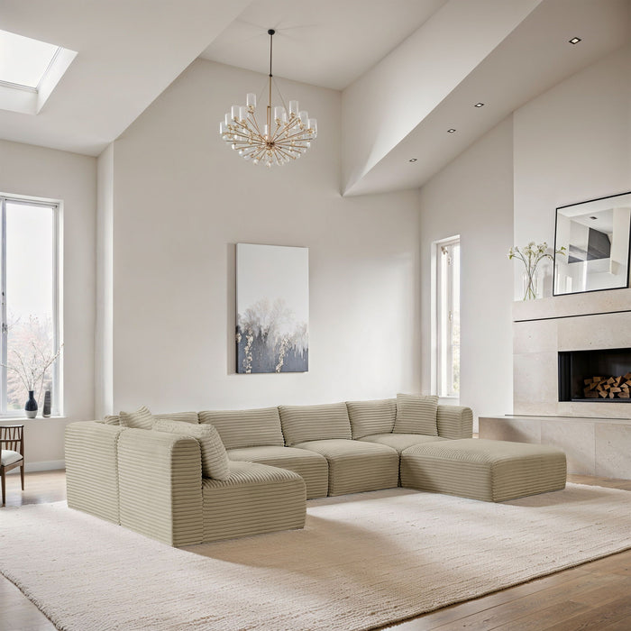 Shaggy - 6 Piece Modular U-Shaped Sectional - Simple Home Plus