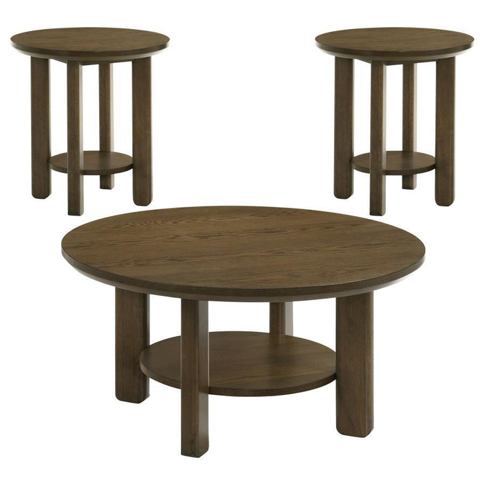 Ottowa - Round Wood Coffee Table Set - Simple Home Plus