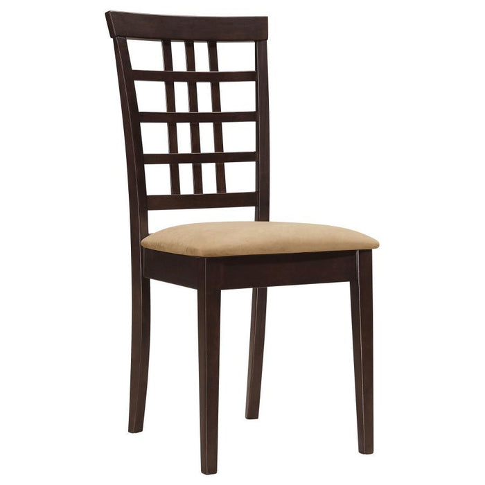 Kelso - Lattice Back Dining Side Chair (Set of 2) - Cappuccino - Simple Home Plus