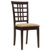 Kelso - Lattice Back Dining Side Chair (Set of 2) - Cappuccino - Simple Home Plus