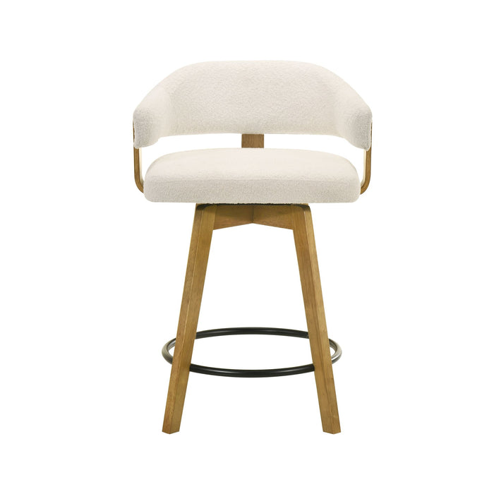 Callah - Contemporary Natural Wood Counter Height Kitchen Bar Stool - Simple Home Plus