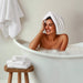 800GSM - 2 Piece Set Bath Sheet Antimicrobial - White - Simple Home Plus