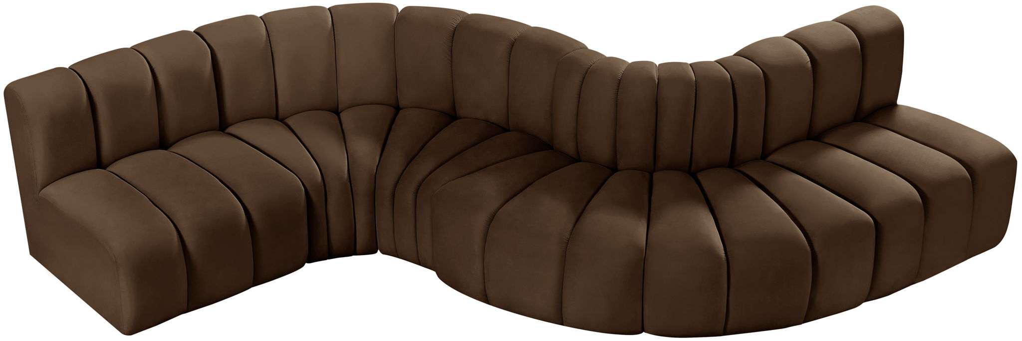 Arc - Velvet 6 Piece Curved Modular Sofa - Simple Home Plus