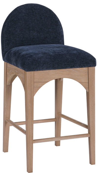 Waldorf - Chenille Stool With Natural Legs - Simple Home Plus