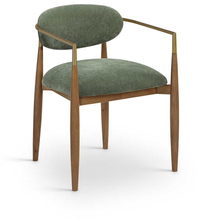 Riccio - Fabric Dining Arm Chair (Set of 2) - Walnut Frame - Simple Home Plus