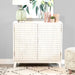 Gambon - 2 Door Wood Honeycomb Pattern Accent Cabinet - White - Simple Home Plus