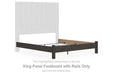 Fraluna - King Panel Footboard With Rails - Charcoal - Simple Home Plus