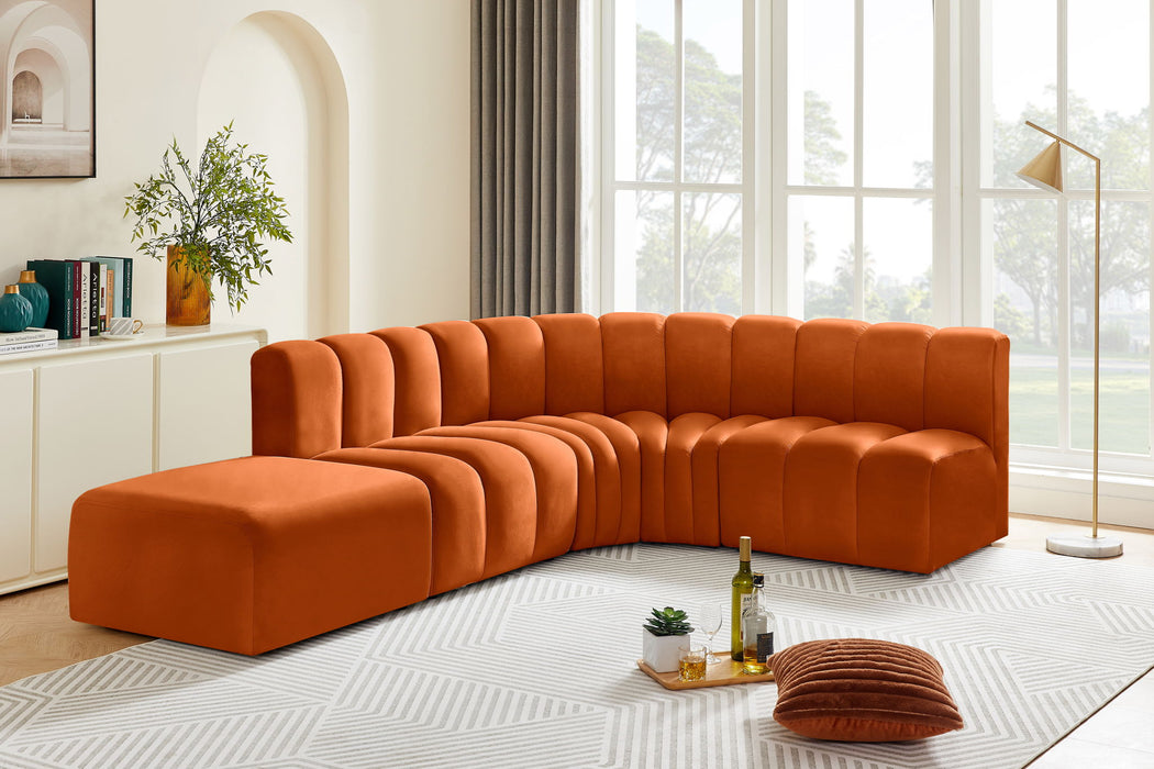 Arc - Velvet 5 Piece Corner Modular Sofa - Simple Home Plus