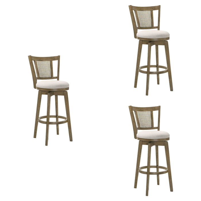 Isla - 26" Putty Brown Counter Height Rubberwood Swivel Barstool - Simple Home Plus