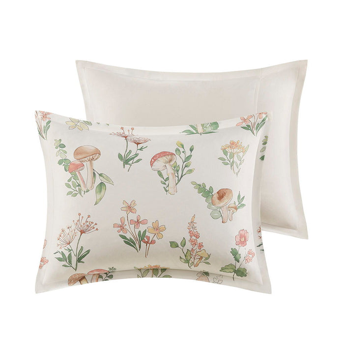 Gwen - Mushroom Garden Comforter Set - Green / Beige - Simple Home Plus