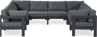 Nizuc - Outdoor Patio 8 Piece Modular Sectional With Gray Frame - Simple Home Plus