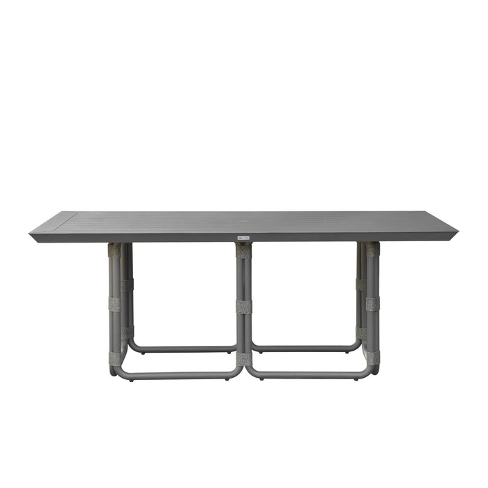 Dorado - 7-Piece Modern Outdoor Dining Set - Off-White / Gray - Simple Home Plus