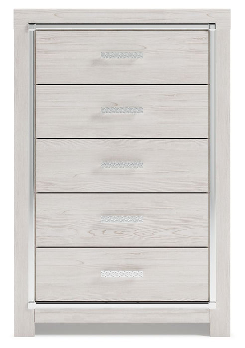 Altyra - White - Five Drawer Chest - Simple Home Plus