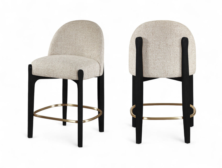 Torino - Counter Stool With Brushed Black Base - Simple Home Plus