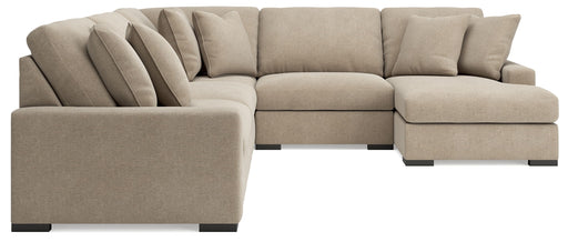 Calden - 5-Piece Sectional With RAF Corner Chaise - Oatmeal - Simple Home Plus