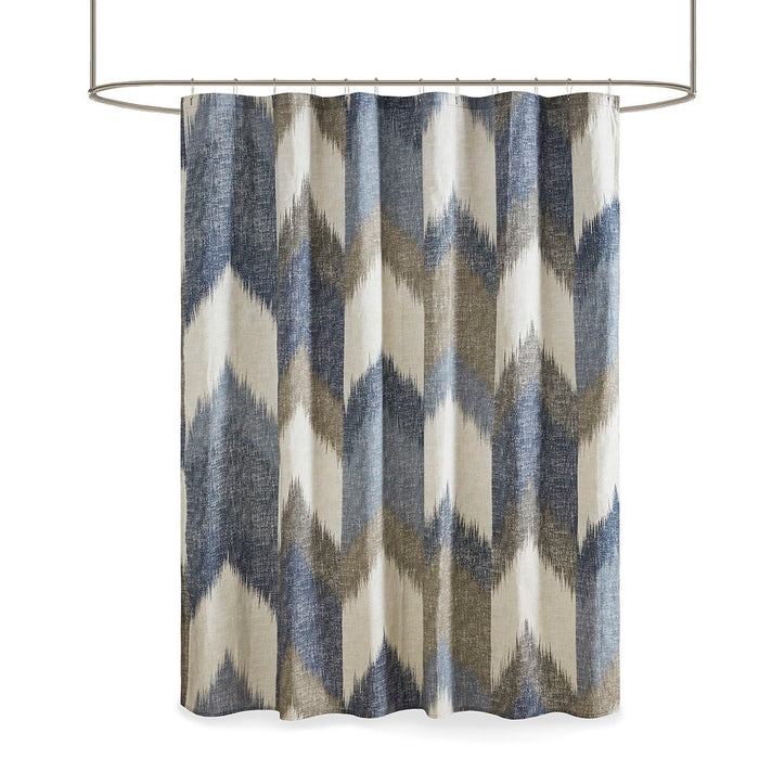 Alpine - Printed Shower Curtain - Navy