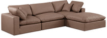 Comfy - 4 Piece Faux Leather Modular Sectional With Chaise - Simple Home Plus