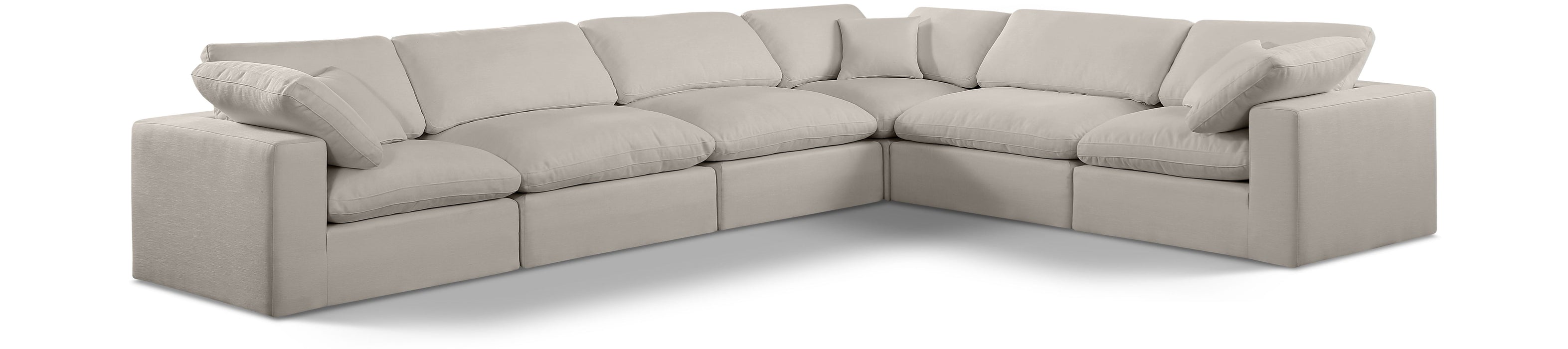 Comfy - 6 Piece Linen Modular Corner Sectional - Simple Home Plus