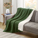 Rowan - Waffle Knit Chenille Throw - Green - Simple Home Plus