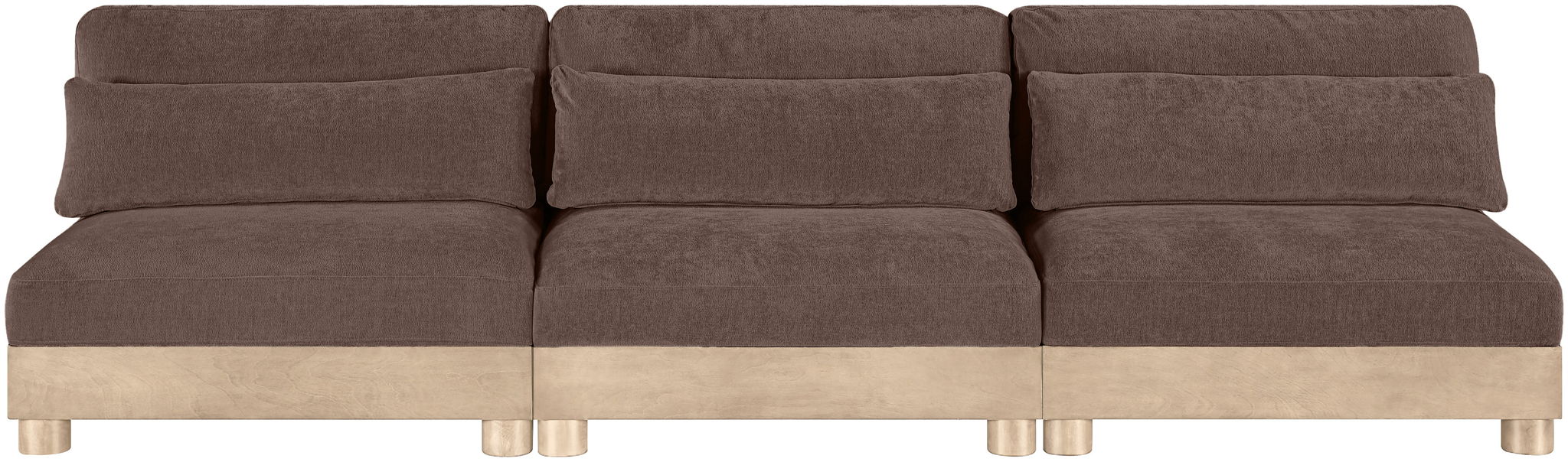 Turin - Chenille Fabric Upholstered Modular Sectional - Brown - Simple Home Plus