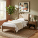 Santos - Vegan Leather Headboard And Wood Bed - Waxed Brown Frame - Simple Home Plus