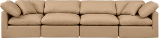 Indulge - Faux Leather 4 Piece Modular Sofa - Tan - Simple Home Plus