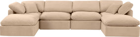 Indulge - Velvet 6 Piece Modular Double Chaise Sectional - Simple Home Plus