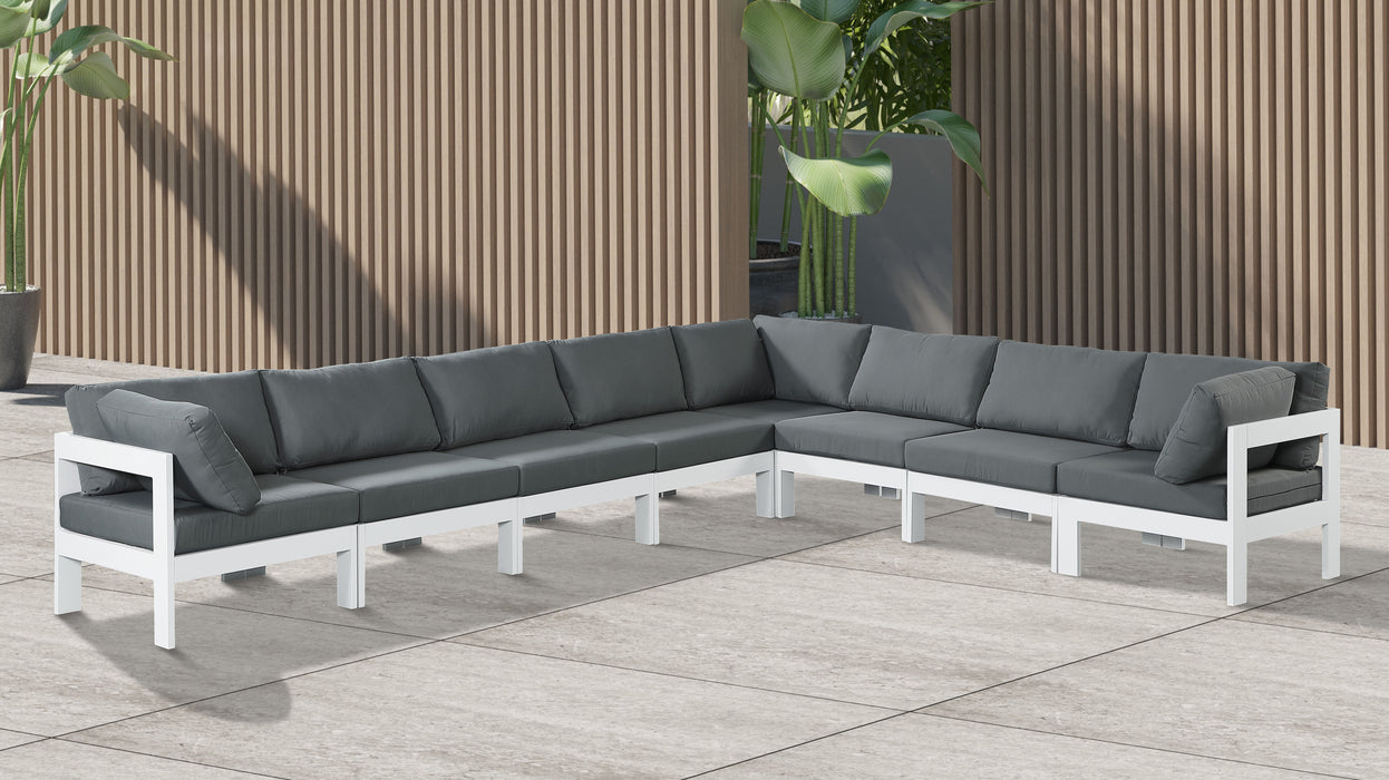 Nizuc - Outdoor Patio 8 Piece Modular Sectional With White Frame - Simple Home Plus
