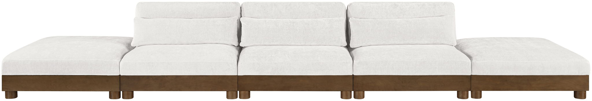 Turin - Chenille Fabric Upholstered Modular Sectional - Cream - Simple Home Plus