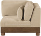 Turin - Chenille Fabric Upholstered Modular Corner Chair - Walnut Base - Simple Home Plus