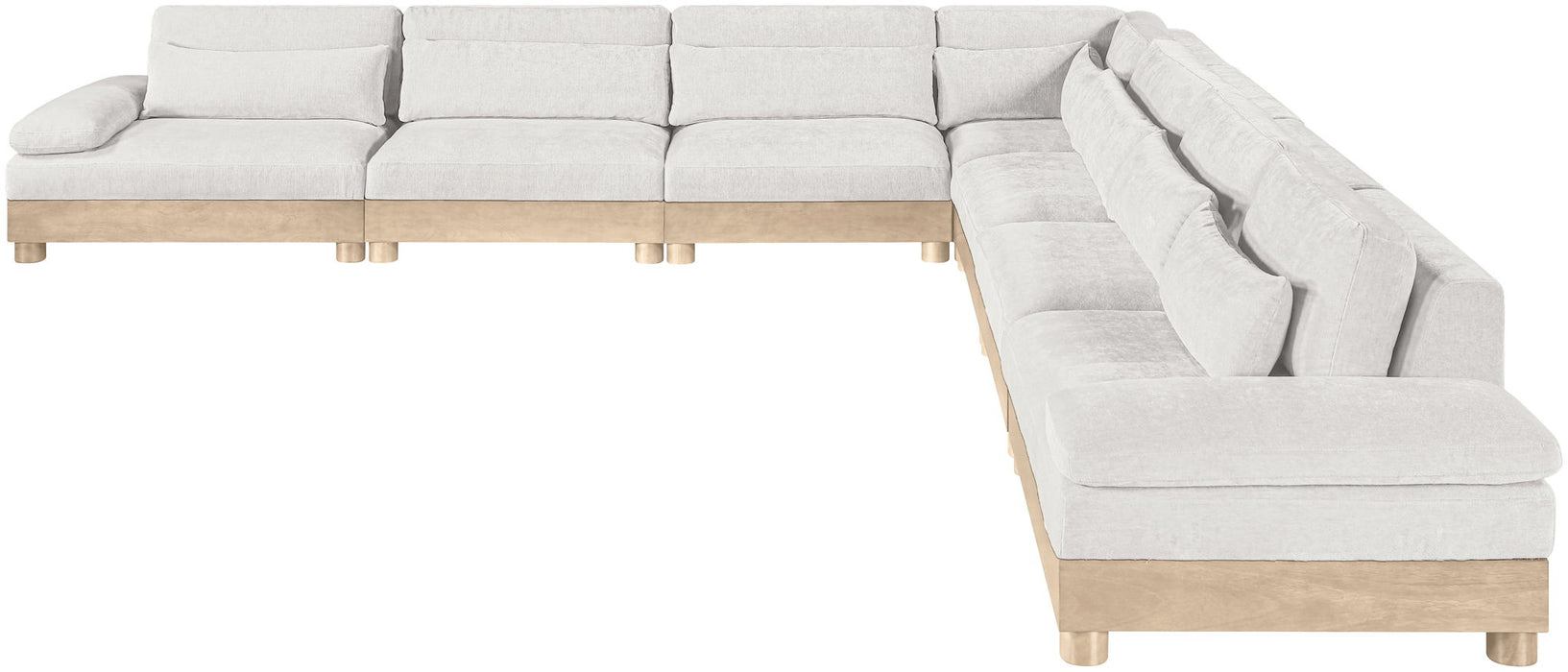 Turin - Chenille Fabric Upholstered Modular Sectional - White - Simple Home Plus