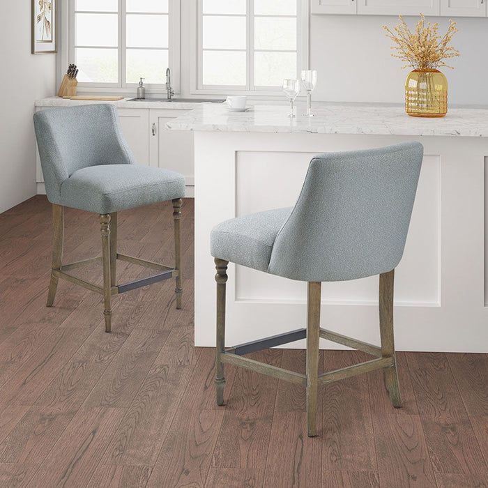 Delaney - 25" Upholstered Counter Stool - Blue - Simple Home Plus