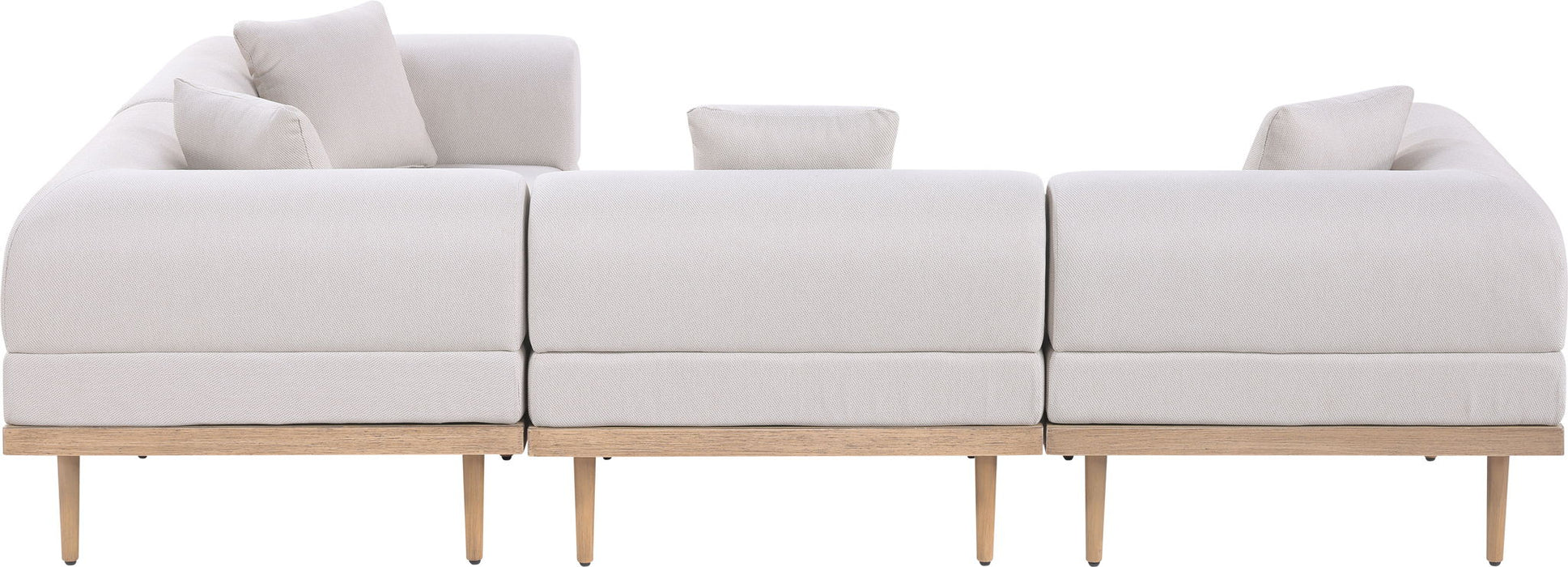 Laguna - 4 Piece 106.5" Upholstered Outdoor Patio Modular Sectional - Simple Home Plus