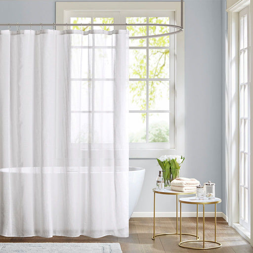 Anna - Sheer Shower Curtain - White - Simple Home Plus