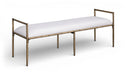 Axis - Linen Textured Cream Fabric Upholstered Bench - Simple Home Plus