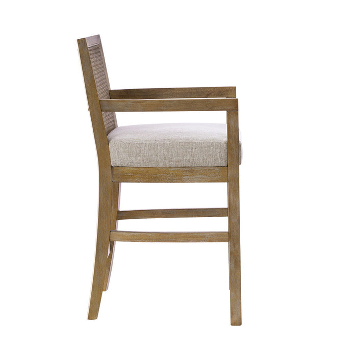 Diedra - Cane Back Counter Stool - Cream / Reclaimed Natural - Simple Home Plus