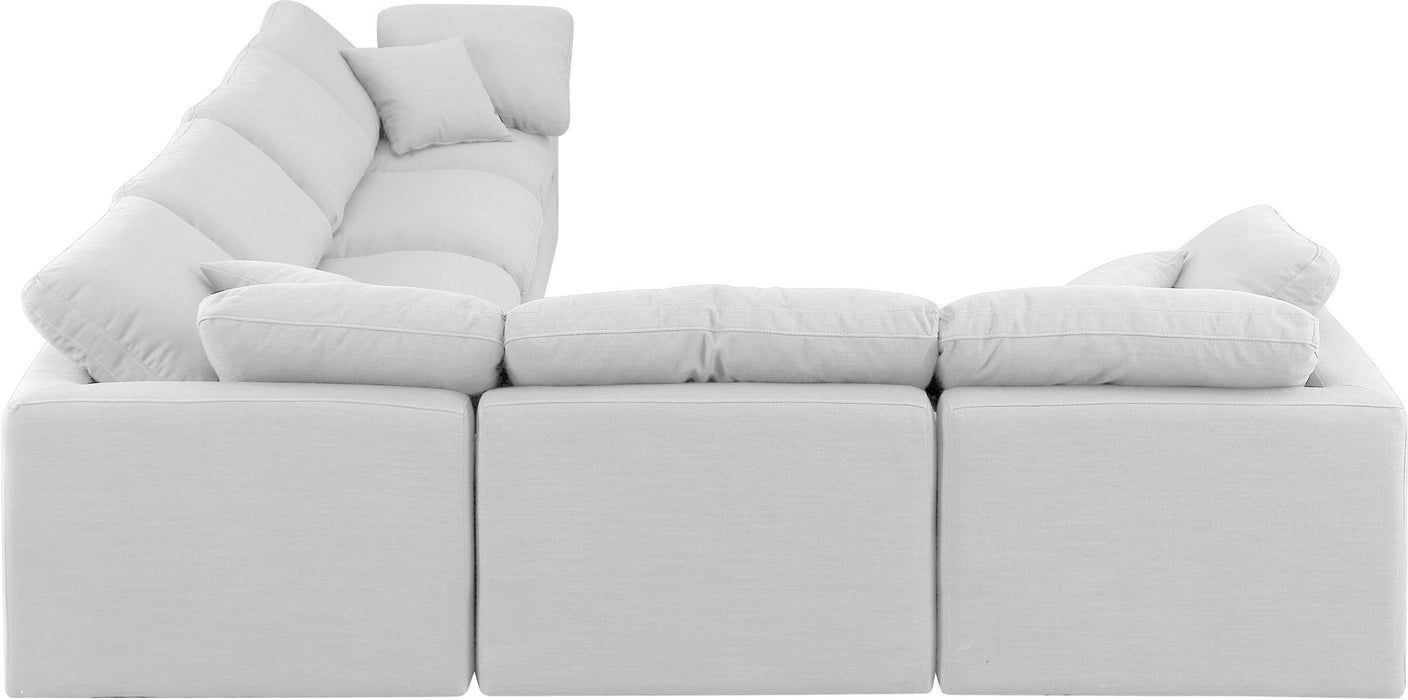 Indulge - Linen 6 Piece Modular Corner Sectional - White