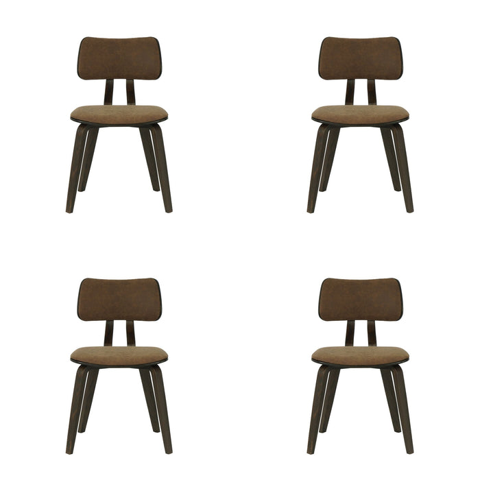 Jaguar - Curved Back Wood Dining Chair With Faux Leather Seat