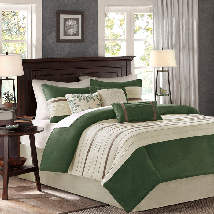 Palmer - Queen Piece Comforter (Set of 7) - Green - Simple Home Plus