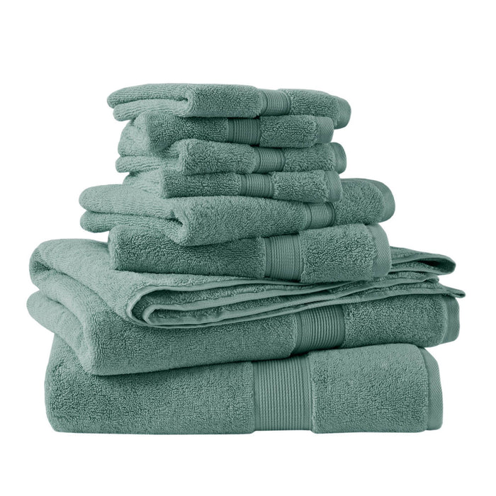 800GSM - 8 Piece Antimicrobial Towel Set - Dusty Green - Simple Home Plus