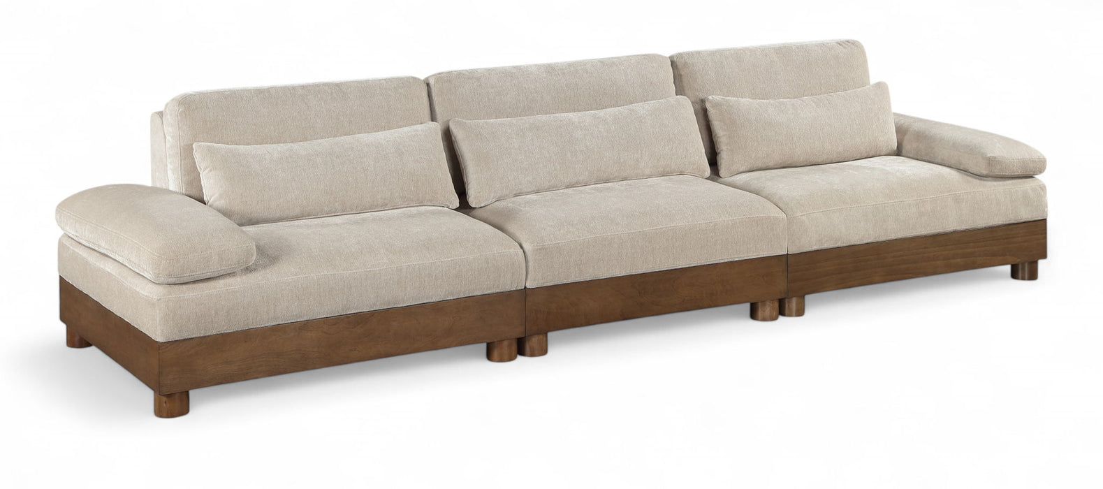 Turin - Chenille Fabric Upholstered Modular Sectional - Taupe - Simple Home Plus