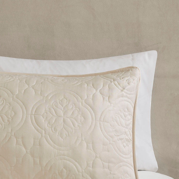Oakley - King 3 Piece Reversible Bedspread Set - Cream - Simple Home Plus