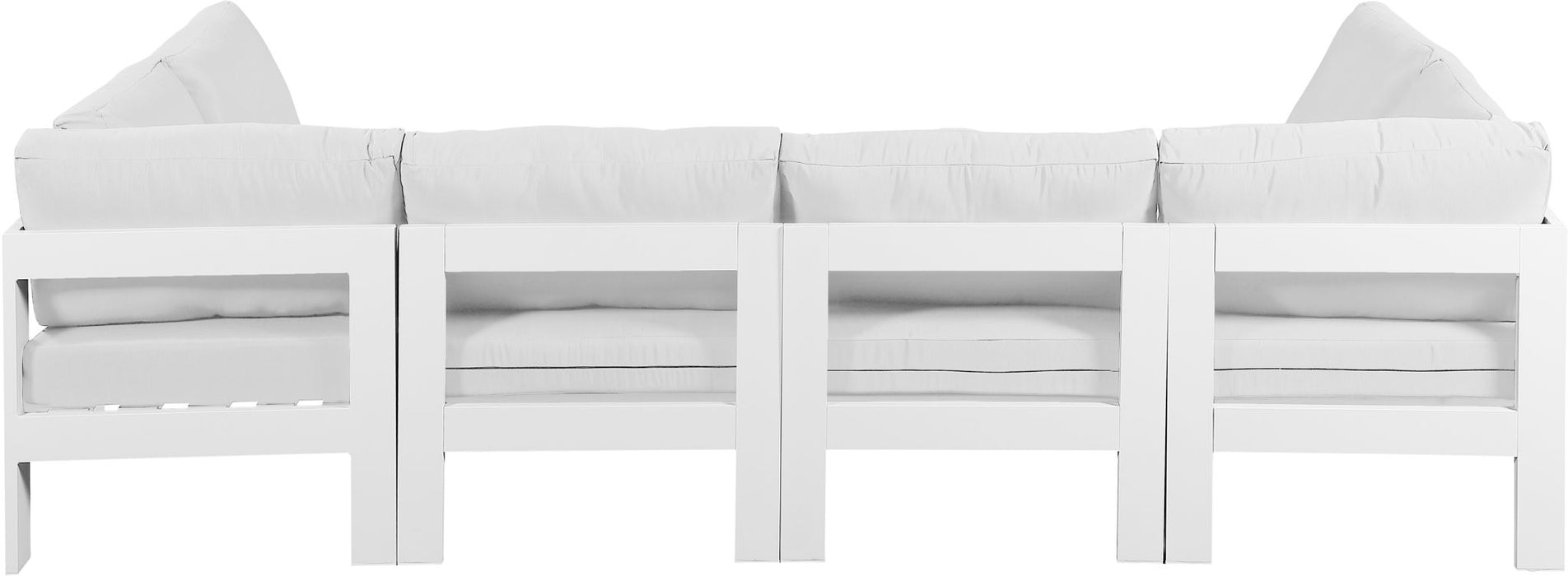Nizuc - Outdoor Patio 6 Piece Modular Sectional With White Frame - Simple Home Plus